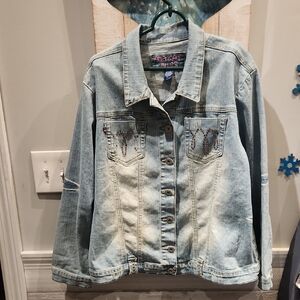 EUC Americana Blues Women's Sz 1X Denim Jean Jacket